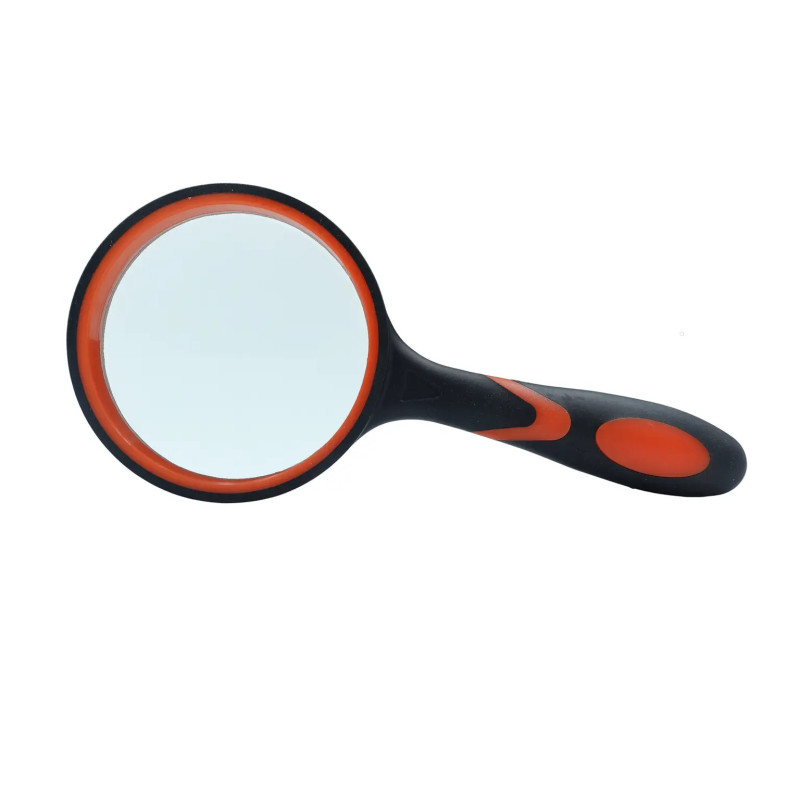 Magnifying Glass 75 mm x4 – handheld rubber handle magnifier