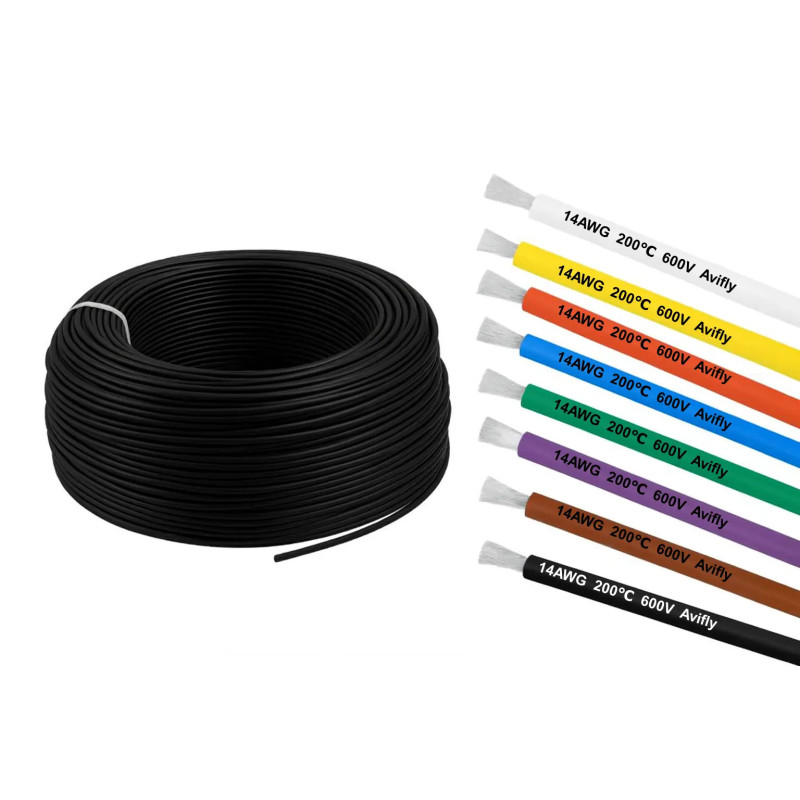Przewód silikonowy Amass 14AWG 2,07mm czarny 1m Przewód silikonowy Amass 14AWG 2,07mm czarny 1m