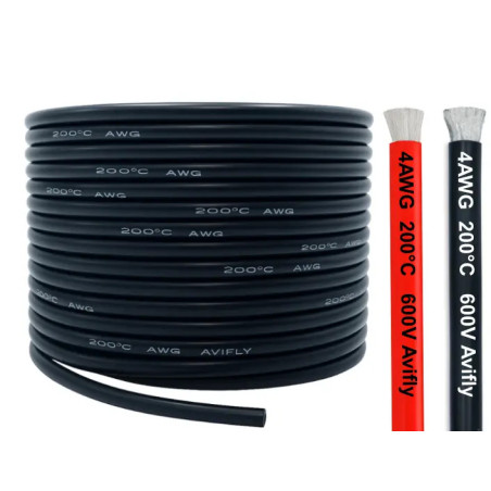 Amass Silicone Wire 4 AWG 1 m – Flexible Cable for FPV Drones, RC and Electronics (black/red)