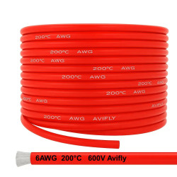 Przewód silikonowy Amass 6 AWG 1 m – elastyczny kabel do dronów FPV, RC i elektroniki (czarny/czerwony)