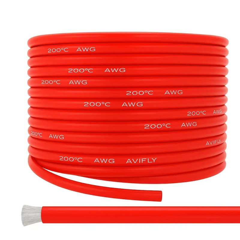 Amass Silicone Wire 8 AWG 1 m – Flexible Cable for FPV Drones, RC and Electronics (black/red)