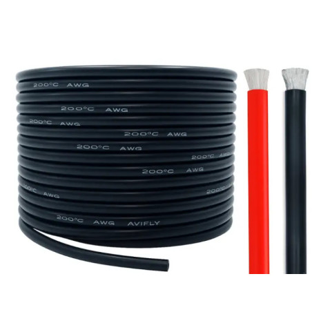Przewód Silikonowy Amass 8AWG 8,37mm czerwony czarny 1mb