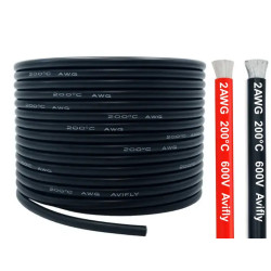 Amass Silicone Wire 2 AWG 1 m – Flexible Power Cable for FPV, RC and Electronics (Red / Black)