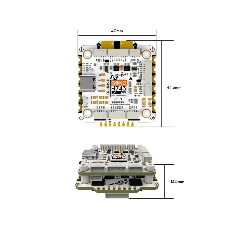 Kontroler lotu Flywoo GOKU H743 PRO 55A 32Bit 4in1 – DJI O4 Plug&Play