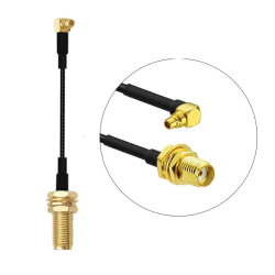 Kabel MMCX 90° męski na SMA żeński 60 mm