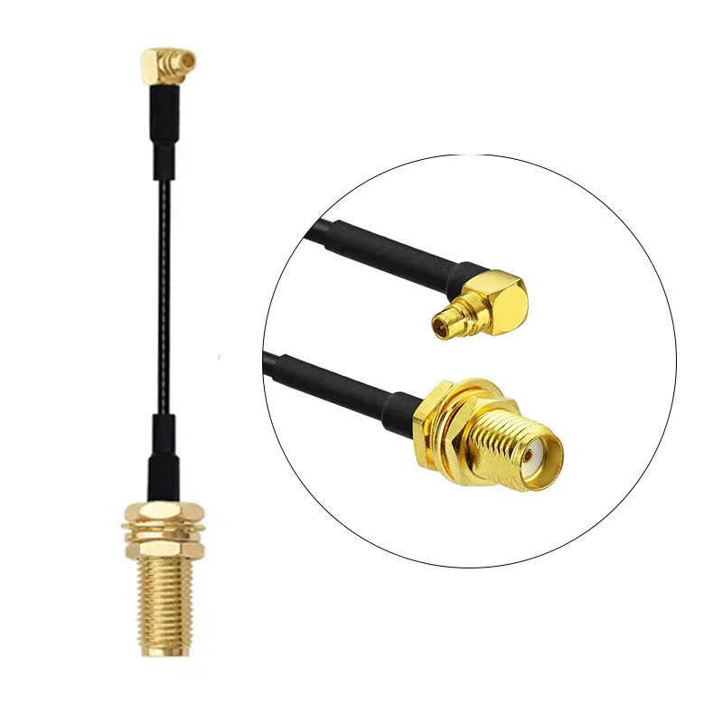 Kabel MMCX 90° męski na SMA żeński 60 mm Kabel MMCX 90° męski na SMA żeński 60 mm