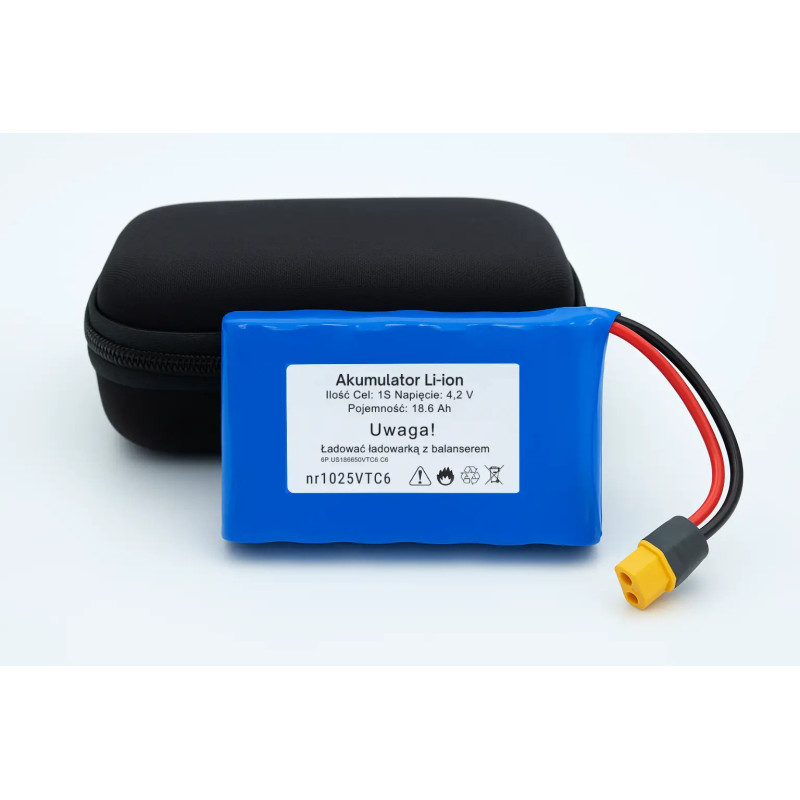 li-ion battery 1s 18.6ah 4.2v xt60 in carrying case; li-ion battery 1s 18.6ah 4.2v xt60 in carrying case;