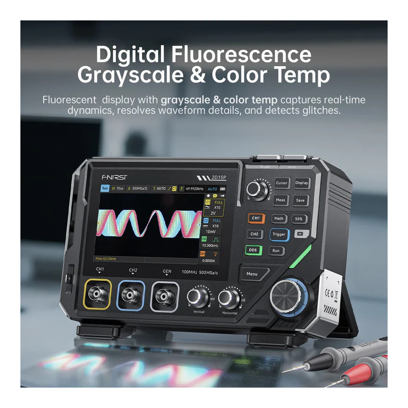 FNIRSI 2D15P 3-in-1 Oscilloscope 100 MHz + True RMS Multimeter 10 MHz