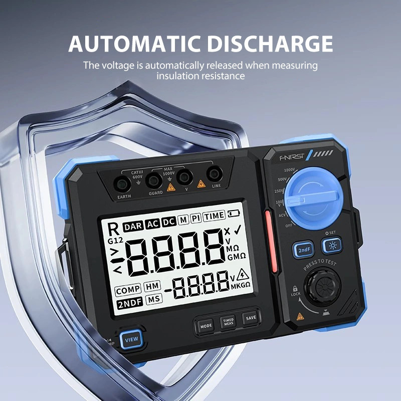 FNIRSI MRT-1050 – Tester rezystancji izolacji 1000V 20GΩ + multimetr