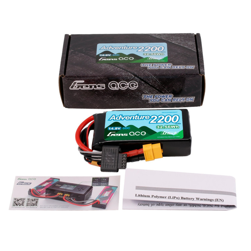 Gens ace G-Tech 2200mAh 4S 60C LiPo XT60 - do samochodów RC 1/10 (np.