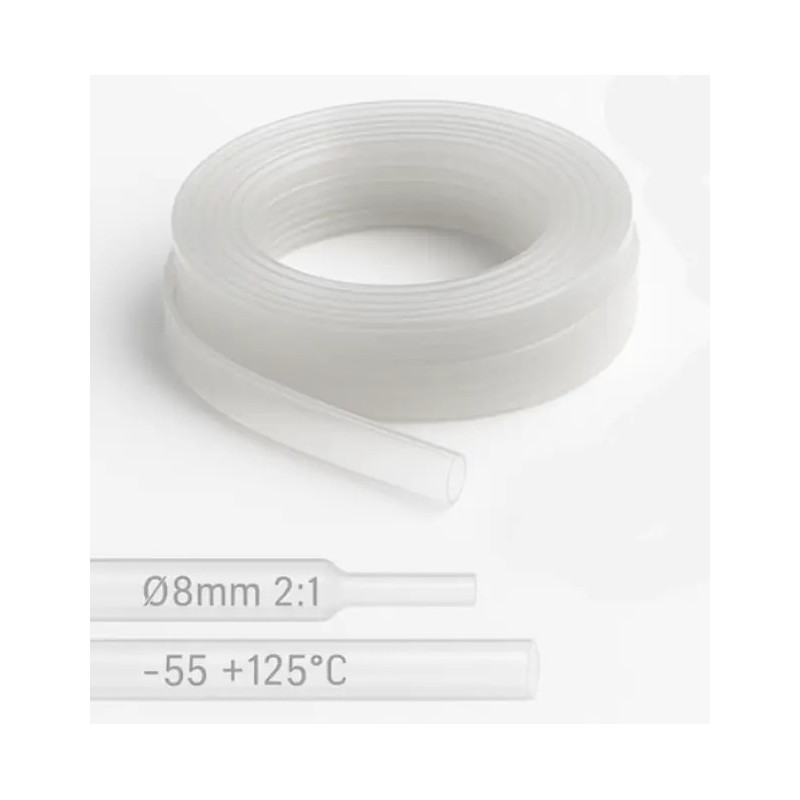 Heat shrink tubing 8 mm Transparent 2:1 1 m