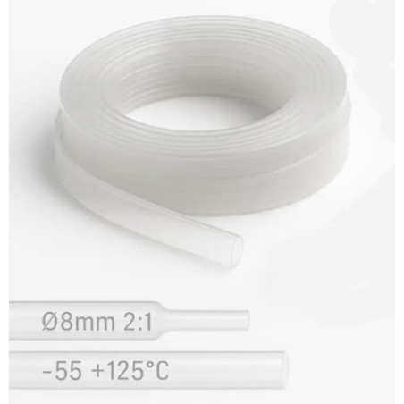 Heat shrink tubing 8 mm Transparent 2:1 1 m