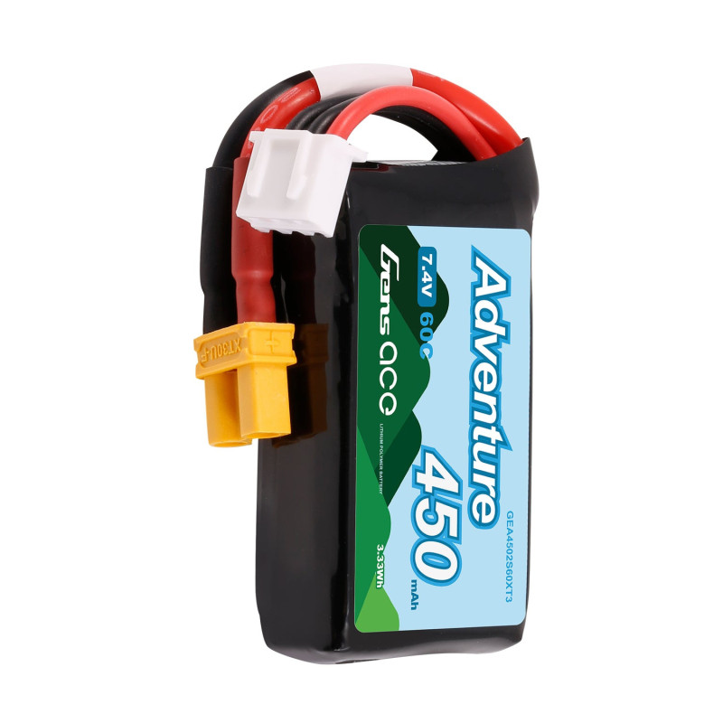 Gens ace Adventure 450mAh 2S 60C LiPo XT30 - do Axial 1/24 SCX24