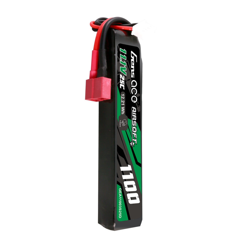 Gens ace 1100mAh 11.1V 25C Airsoft LiPo T-Plug