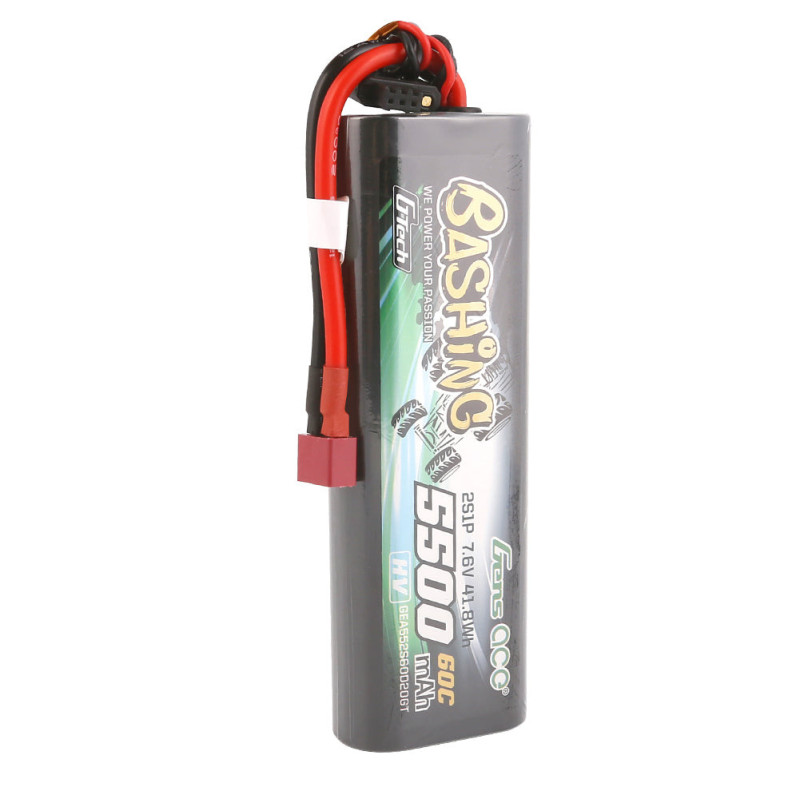Gens ace G-Tech 5500mAh 7.6V 2S 60C HV LiPo T-Plug - Bashing Series