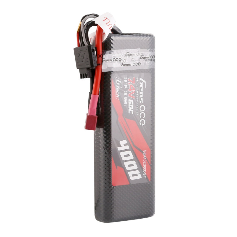 Gens ace G-Tech 4000mAh 2S 60C LiPo T-Plug - Hardcase 8# do aut 1/10
