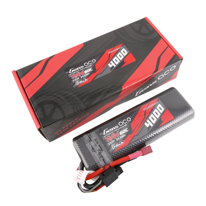 Gens ace G-Tech 4000mAh 2S 60C LiPo T-Plug - Hardcase 8# do aut 1/10