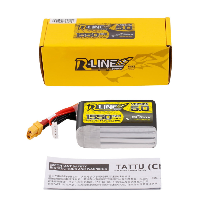Tattu R-Line V5.0 1550mAh 4S 150C LiPo XT60 - Akumulator FPV Racing
