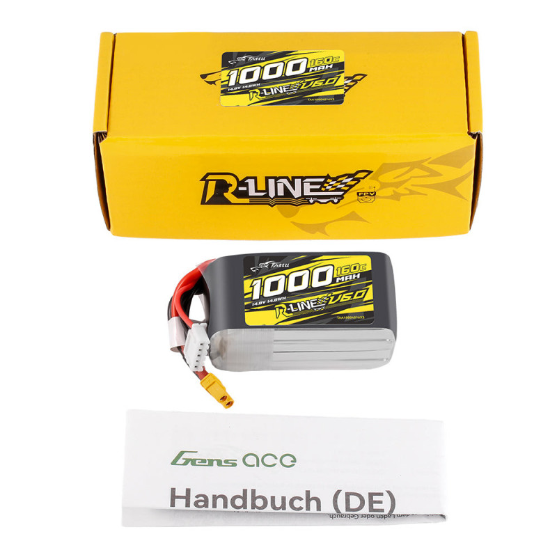 Tattu R-Line V6.0 1000mAh 4S 160C LiPo XT30 - Semi-Solid FPV