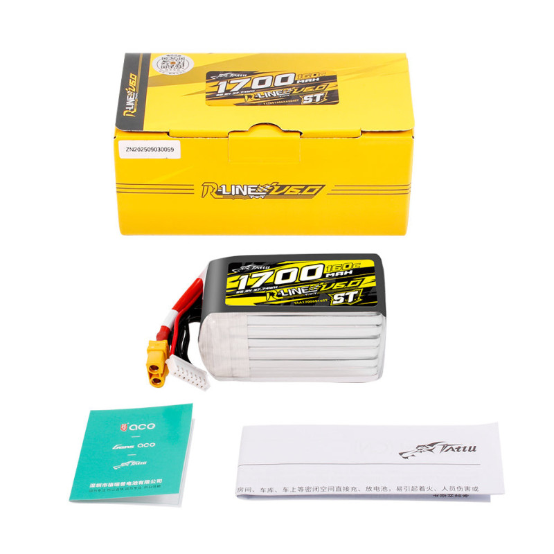 Tattu R-Line V6.0 1700mAh 6S 160C LiPo XT60 ST - Semi-Solid FPV