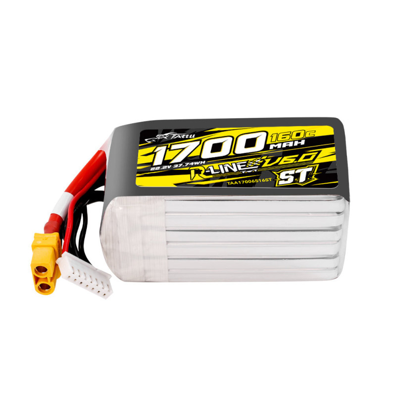 Tattu R-Line V6.0 1700mAh 6S 160C LiPo XT60 ST - Semi-Solid FPV