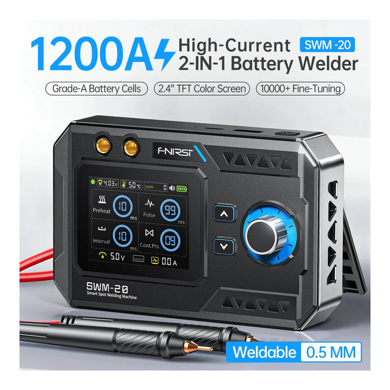 FNIRSI SWM-20 1200A 2-in-1 Spot Welder | Avifly