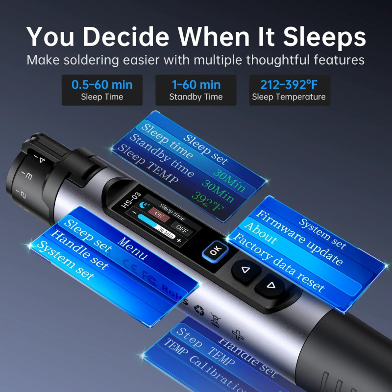 FNIRSI HS-03 Bezprzewodowa Lutownica 2600mAh system wybudzenia