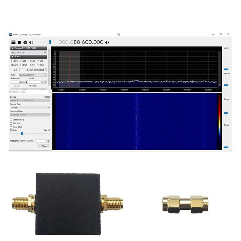 Porównanie tłumienia filtra RTL-SDR Blog z filtrem TV FM