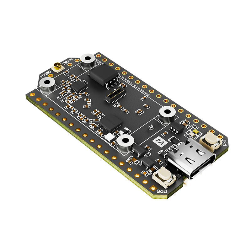 Heltec WiFi LoRa 32 V4 z anteną LoRa podłączoną przez złącze IPEX 1.0