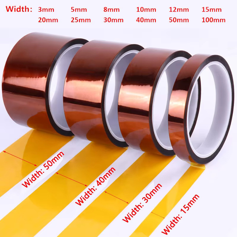 Taśma poliamidowa (Kapton) 20 mm × 30 m – odporna na wysoką temperaturę różne rozmiary