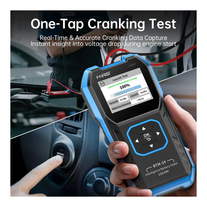 FNIRSI® BTM-24 Battery Tester – 12V/24V Car & EV Diagnostic Tool