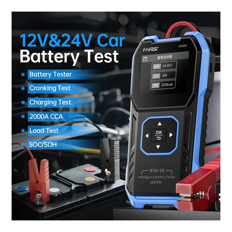 FNIRSI® BTM-24 Battery Tester – 12V/24V Car & EV Diagnostic Tool