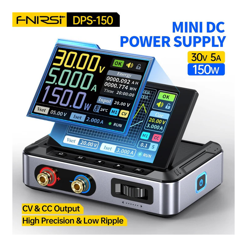 FNIRSI DPS-150 – 30V 5A 150W Bench Power Supply, USB-C, LCD