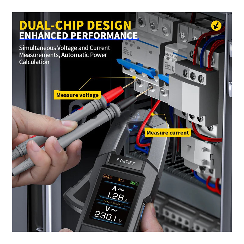 FNIRSI DMC-100 – Precision AC/DC Clamp Meter 600A, HD Display