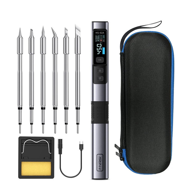 FNIRSI HS-02A – Smart 100W Soldering Iron with USB-C and IPS Display