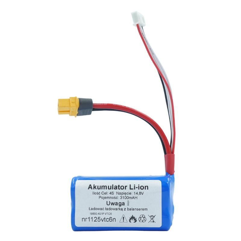 Akumulator Li-ion Avifly 4S 3100mAh 14.8V - pakiet 18650 4S1P VTC6, XT60, case ochronny