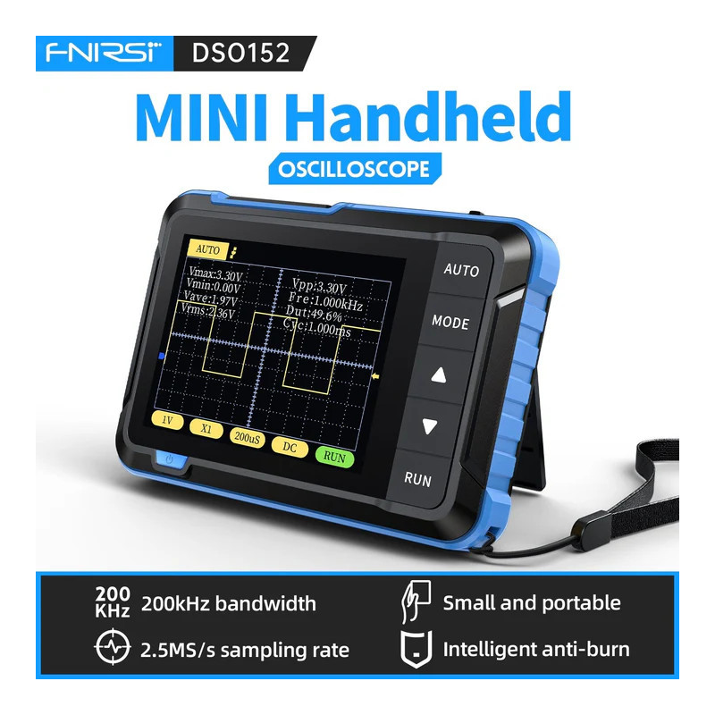 FNIRSI DSO-152 – 200kHz 2.5MS/s Mini Pocket Oscilloscope