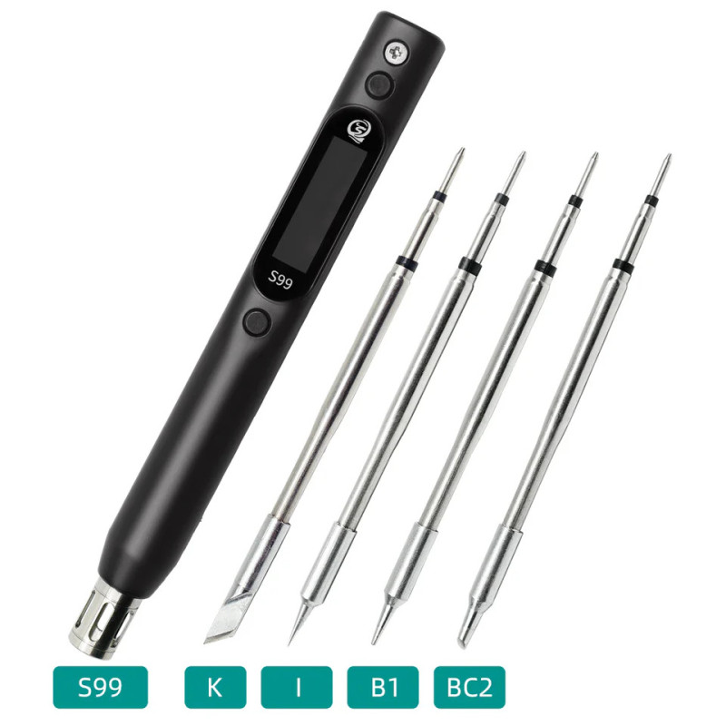 Lutownica SEQURE S99 Kit - C245, 150W, PD QC PPS, zestaw 4 grotów K I B1 BC2