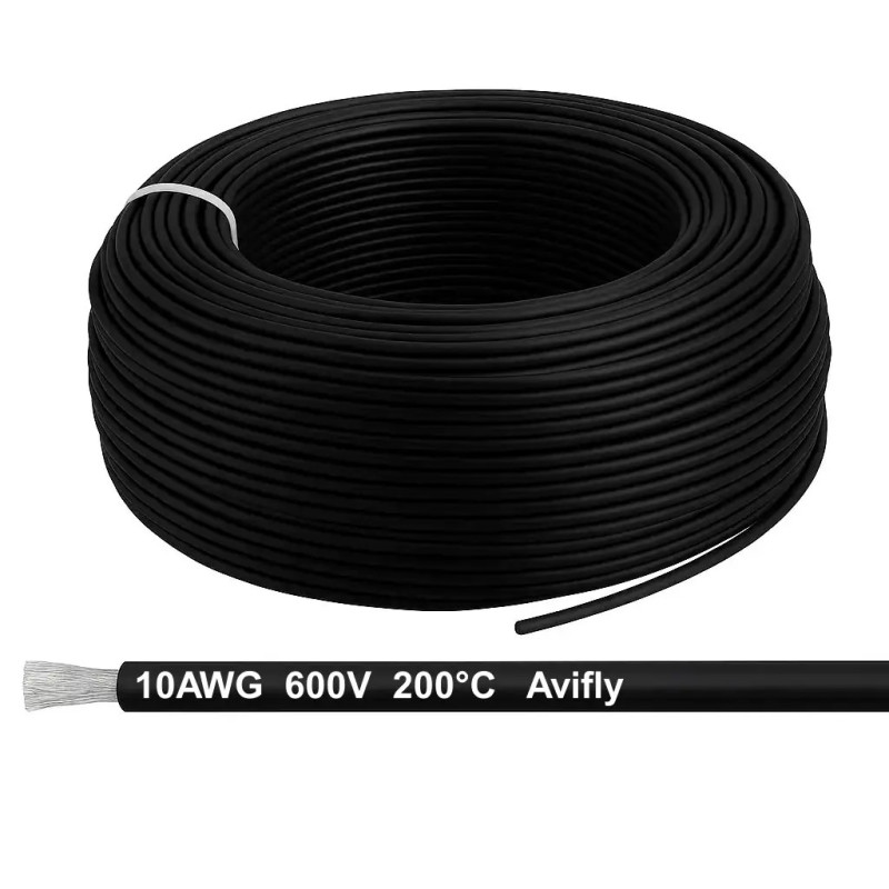 Przewód silikonowy Avifly10AWG 5,3mm2 czarny 1m, przewód silikonowy