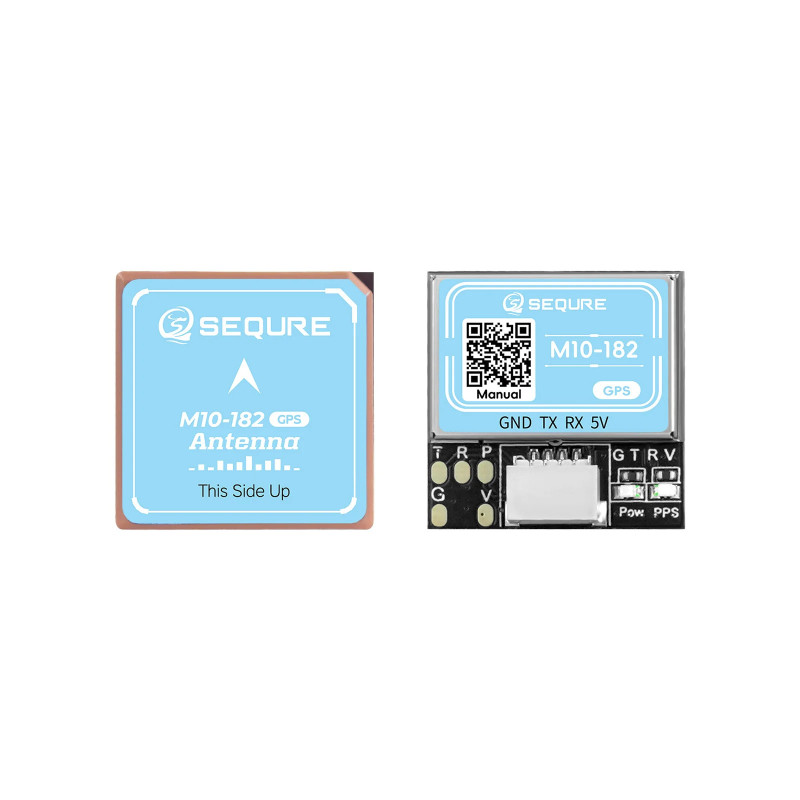 Moduł GPS SEQURE M10-182Q - GPS do drona FPV, kompas QMC5883L, 18x18 mm