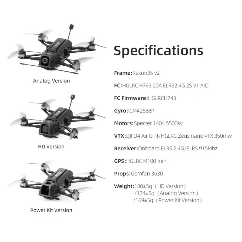 Dron FPV HGLRC Rekon35 v2 ELRS 2.4G | Avifly