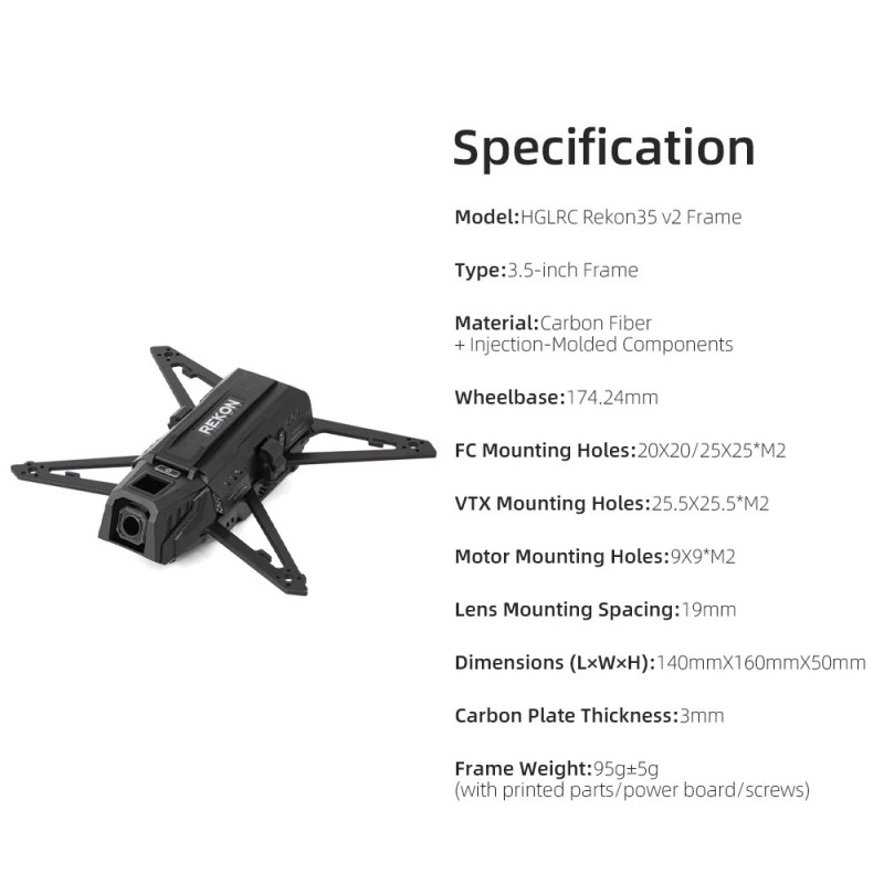 Rama FPV HGLRC Rekon35 V2 3.5 cala | Avifly