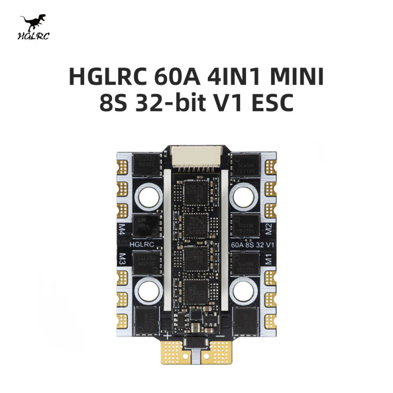 Regulator ESC HGLRC 60A 4IN1 MINI 8S AM32 V1 - 32-bitowy ESC do drona FPV, 20x20 mm, 3-8S
