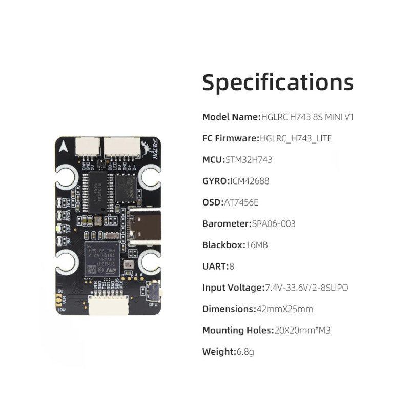 Kontroler Lotu HGLRC H743 8S MINI | Avifly