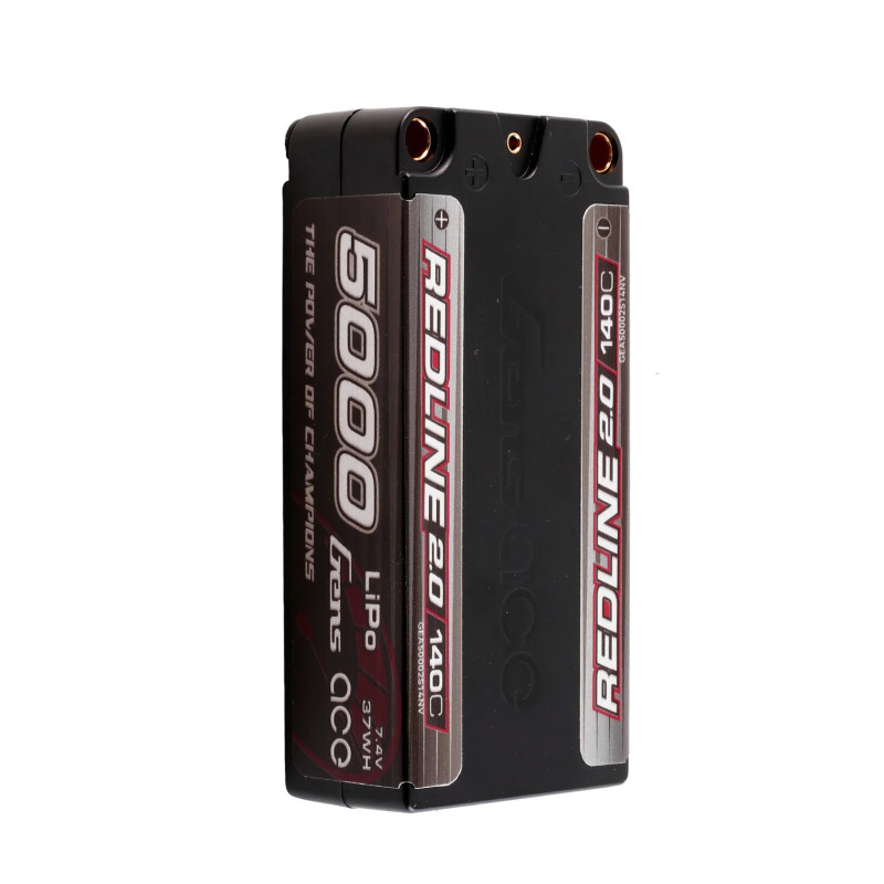 Akumulator LiPo Gens ace Redline 2.0 5000mAh 2S 140C Shorty - Hardcase, złącze 5.0mm bullet
