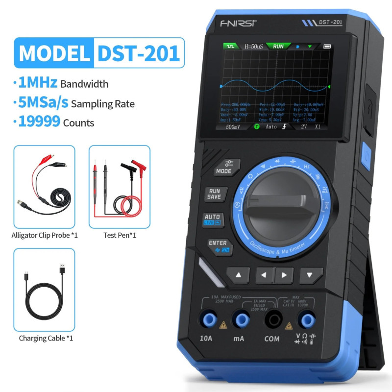 Multimetr FNIRSI DST-201 z oscyloskopem 1 MHz | Avifly