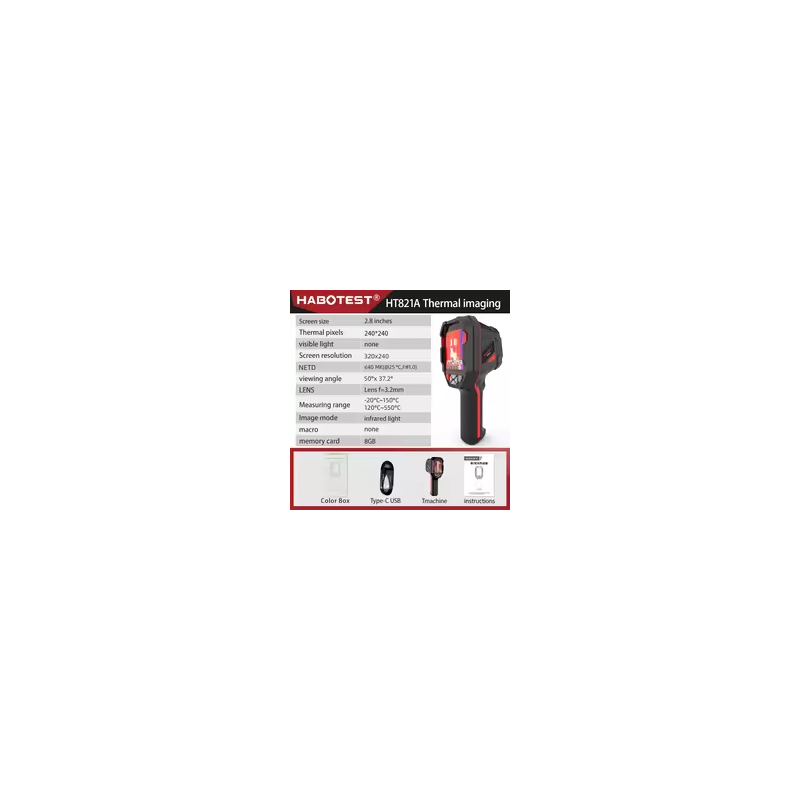 Kamera termowizyjna Habotest HT821A - 96x96, Super Resolution 240x240, -20 do 550C