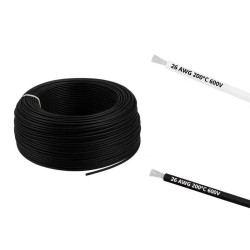 Przewód PTFE Teflon 26 AWG 0.125 mm2 - miedź cynowana, 600V, czarny/biały