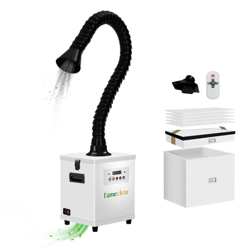 Pochłaniacz oparów Fumeclear FC-150 - filtracja HEPA H13, 150W, LCD, do lutowania