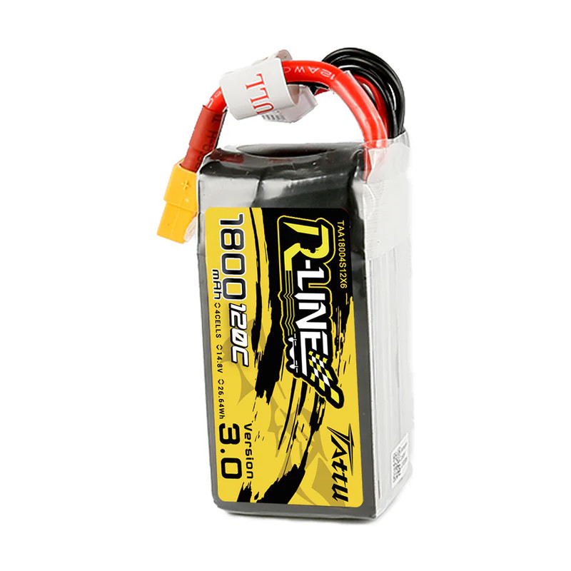 Akumulator LiPo Tattu R-Line Version 3.0 1800mAh 4S 14.8V 120C - Pakiet FPV Racing, XT60
